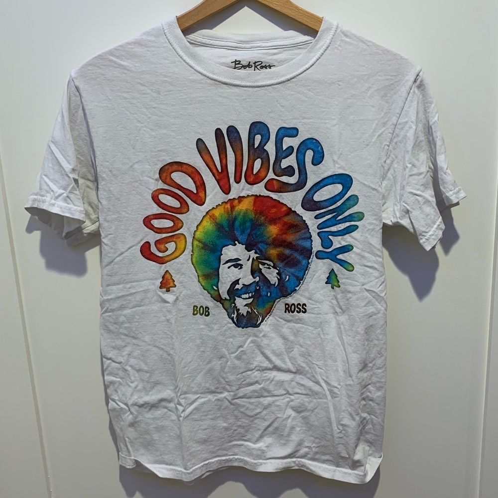 Bob Ross Rainbow Good Vibes Only T-Shirt